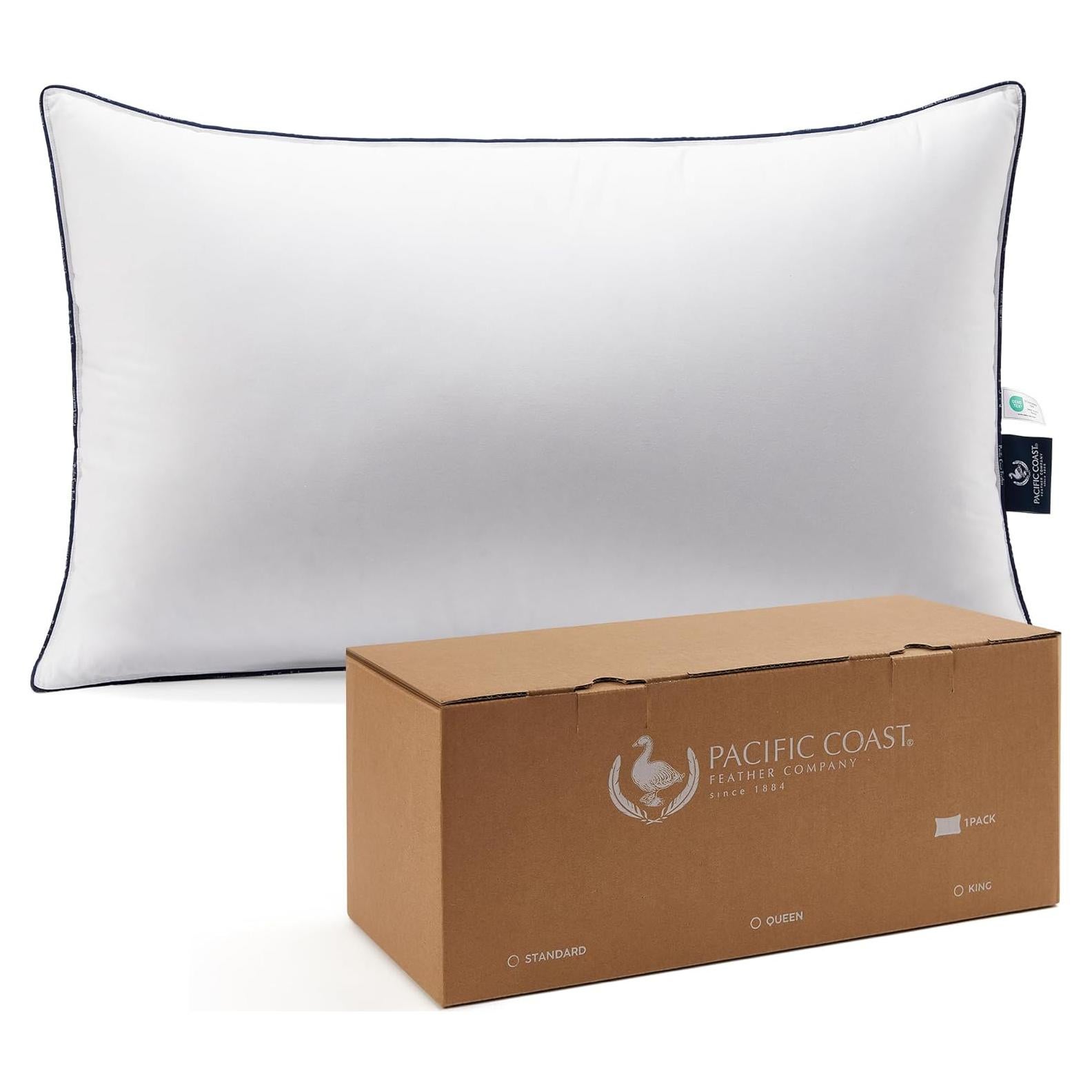 Almohada de Cama Pacific Coast Estándar Plumas de Ganso Hipoalergénica