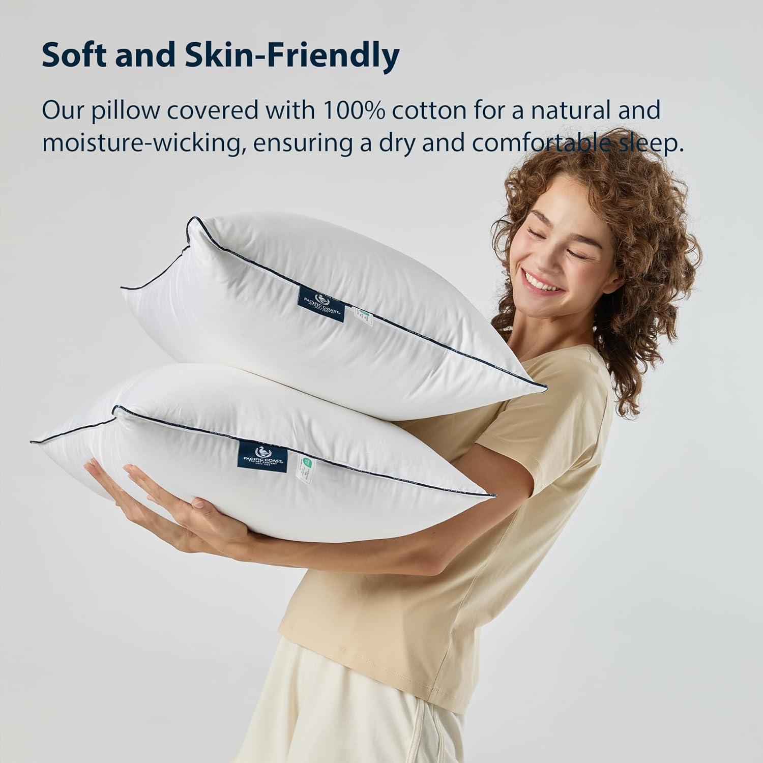 Almohada de Cama Pacific Coast Estándar Plumas de Ganso Hipoalergénica