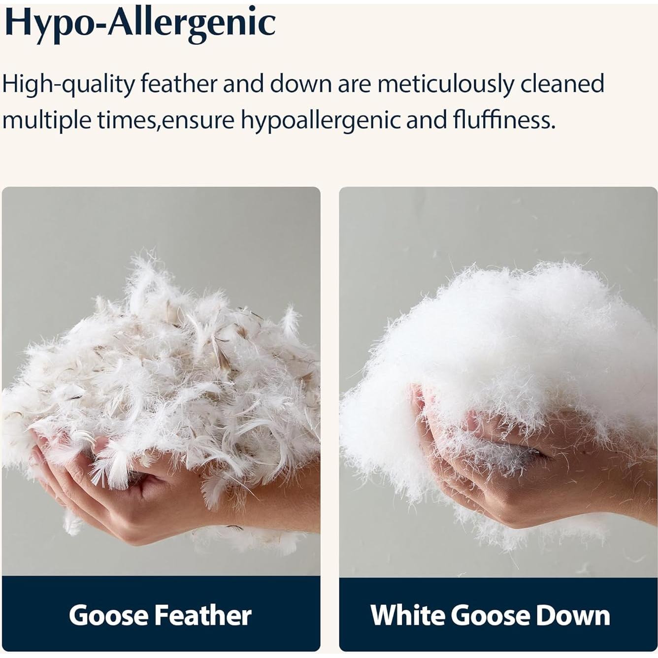 Almohada de Cama Pacific Coast Estándar Plumas de Ganso Hipoalergénica