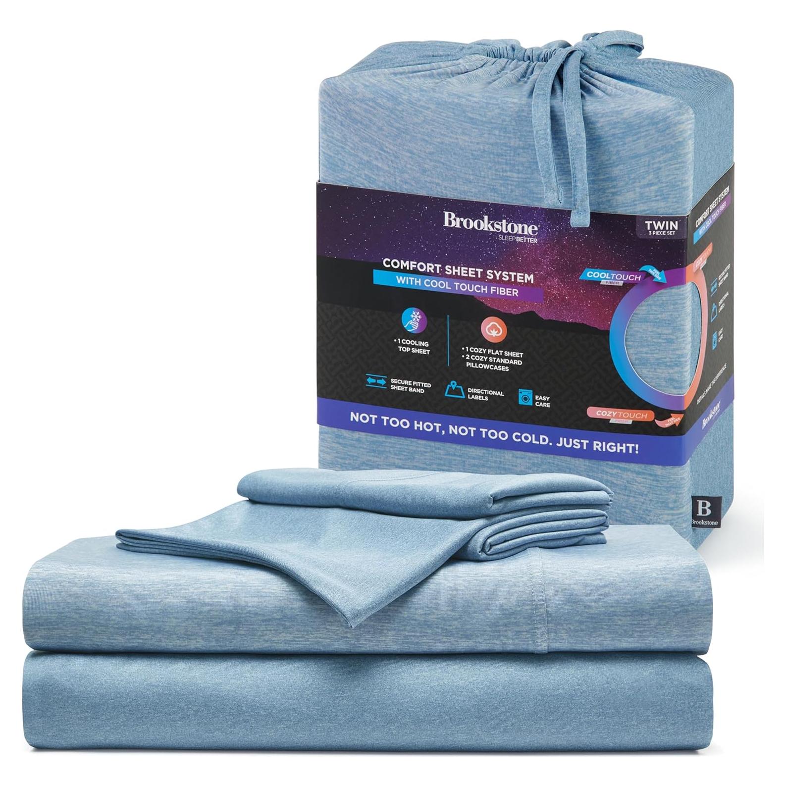 Conjunto de Sábanas Twin Brookstone - 3 Piezas con Enfriamiento