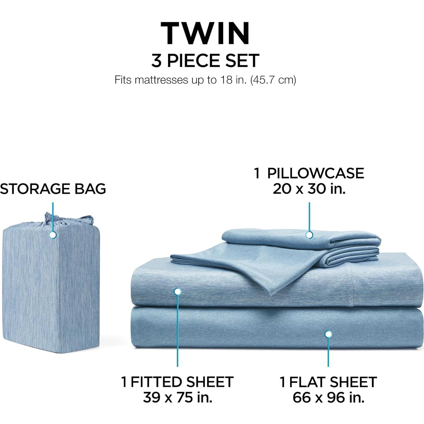 Conjunto de Sábanas Twin Brookstone - 3 Piezas con Enfriamiento