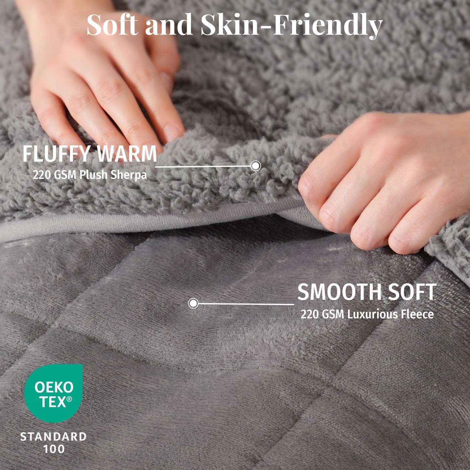 Manta con peso Topblan 5.4kg 122x183cm Gris Sherpa