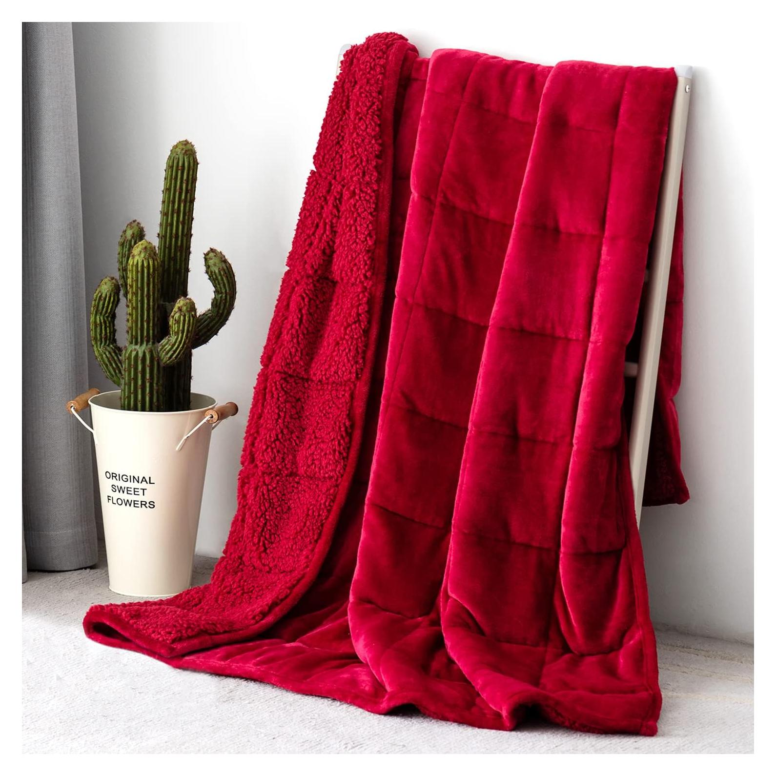 Manta con peso Topblan 6.8kg Sherpa Burdeos 152x203cm