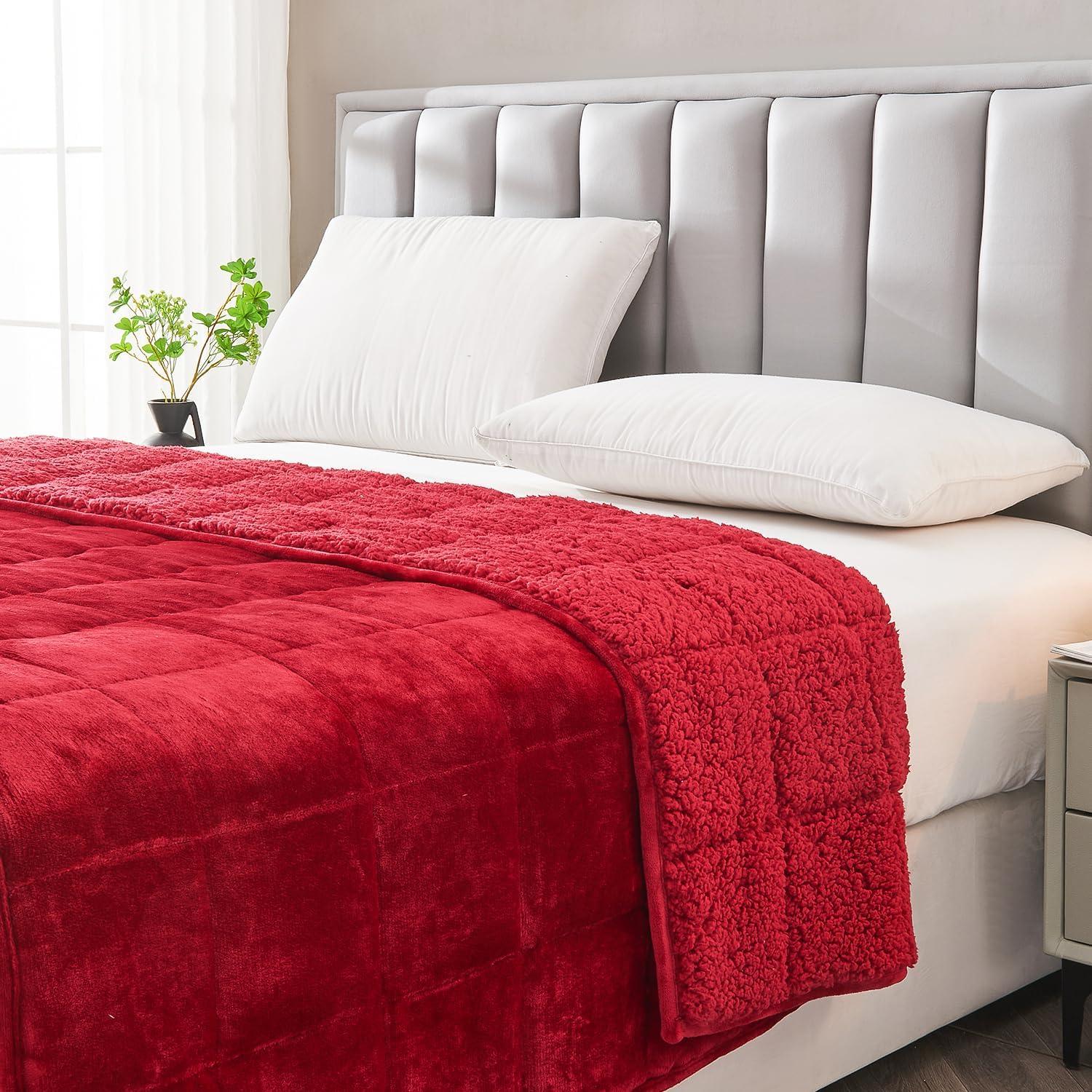 Manta con peso Topblan 6.8kg Sherpa Burdeos 152x203cm