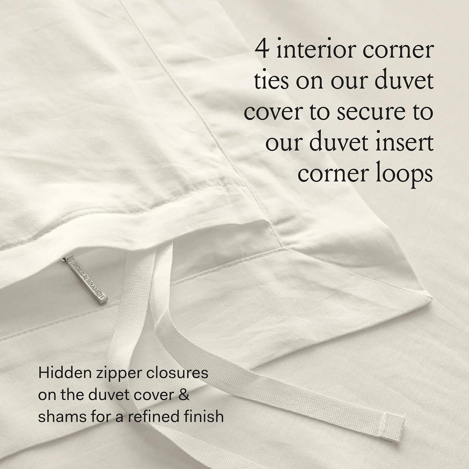 Juego de Edredón Doble Reina BOLL & BRANCH 100% Algodón Orgánico Peltre