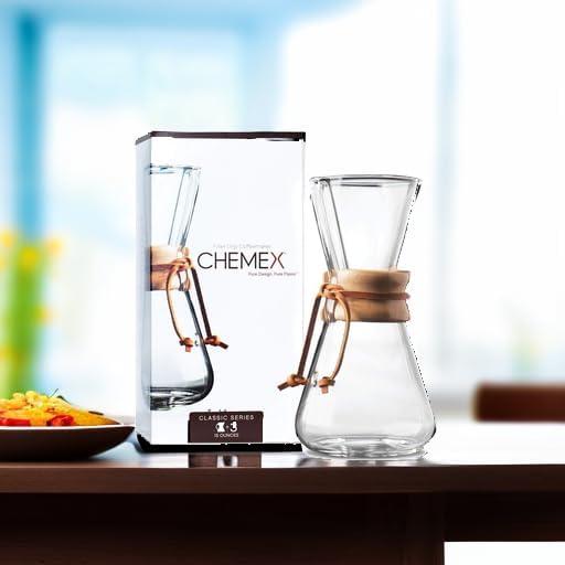 Cafetera Chemex Pour-Over Clásica 3 Tazas Vidrio Transparente