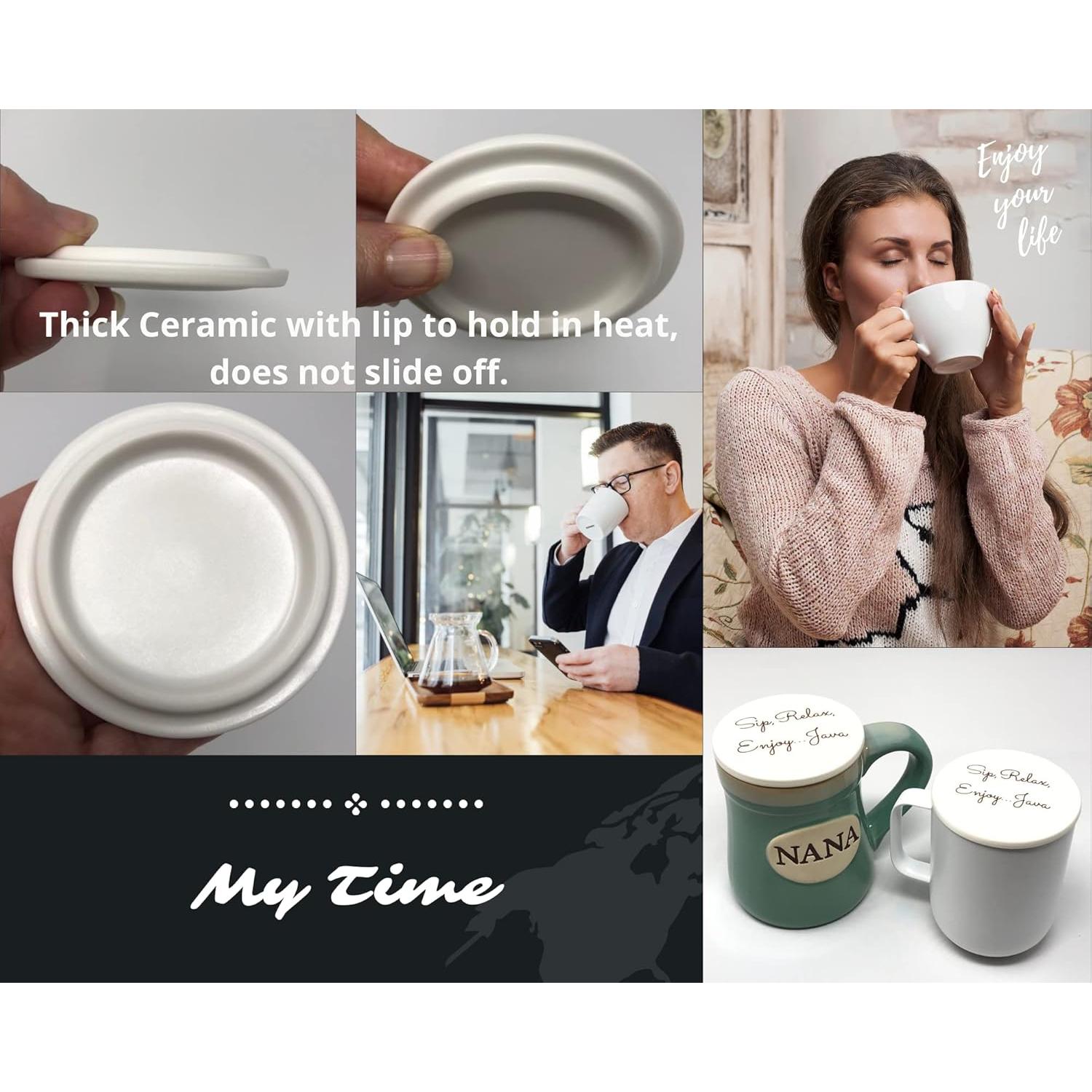 Cubiertas de Cerámica para Tazas Habla con la Patita - 4 Piezas