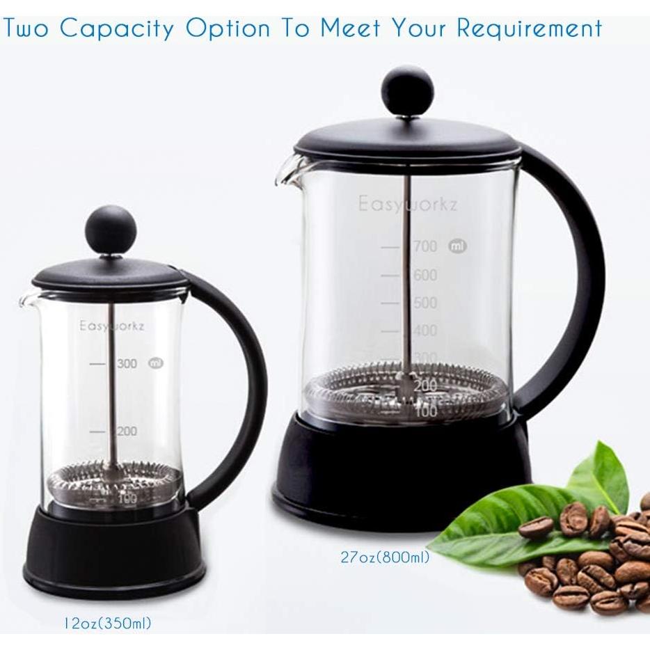 Cafetera Prensa Francesa Easyworkz 350ml Vidrio Borosilicato