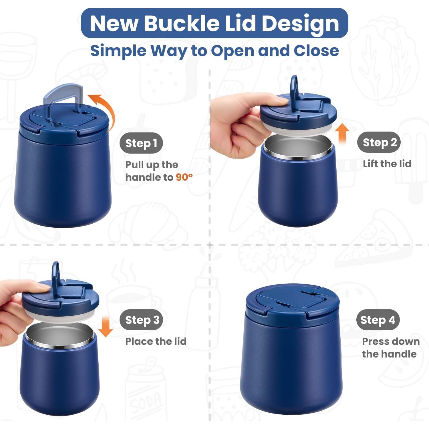 Tarro de Comida Térmico Howeemo 20oz Acero Inoxidable Azul