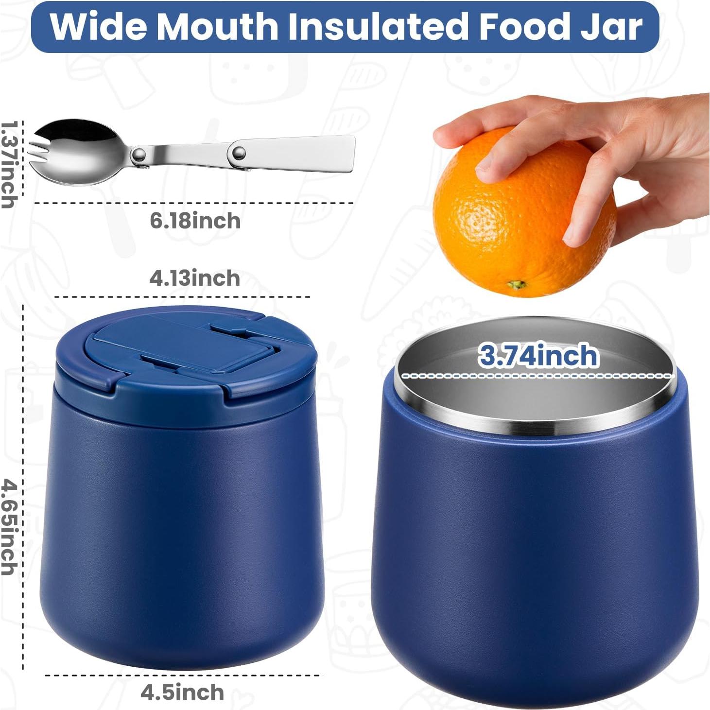 Tarro de Comida Térmico Howeemo 20oz Acero Inoxidable Azul