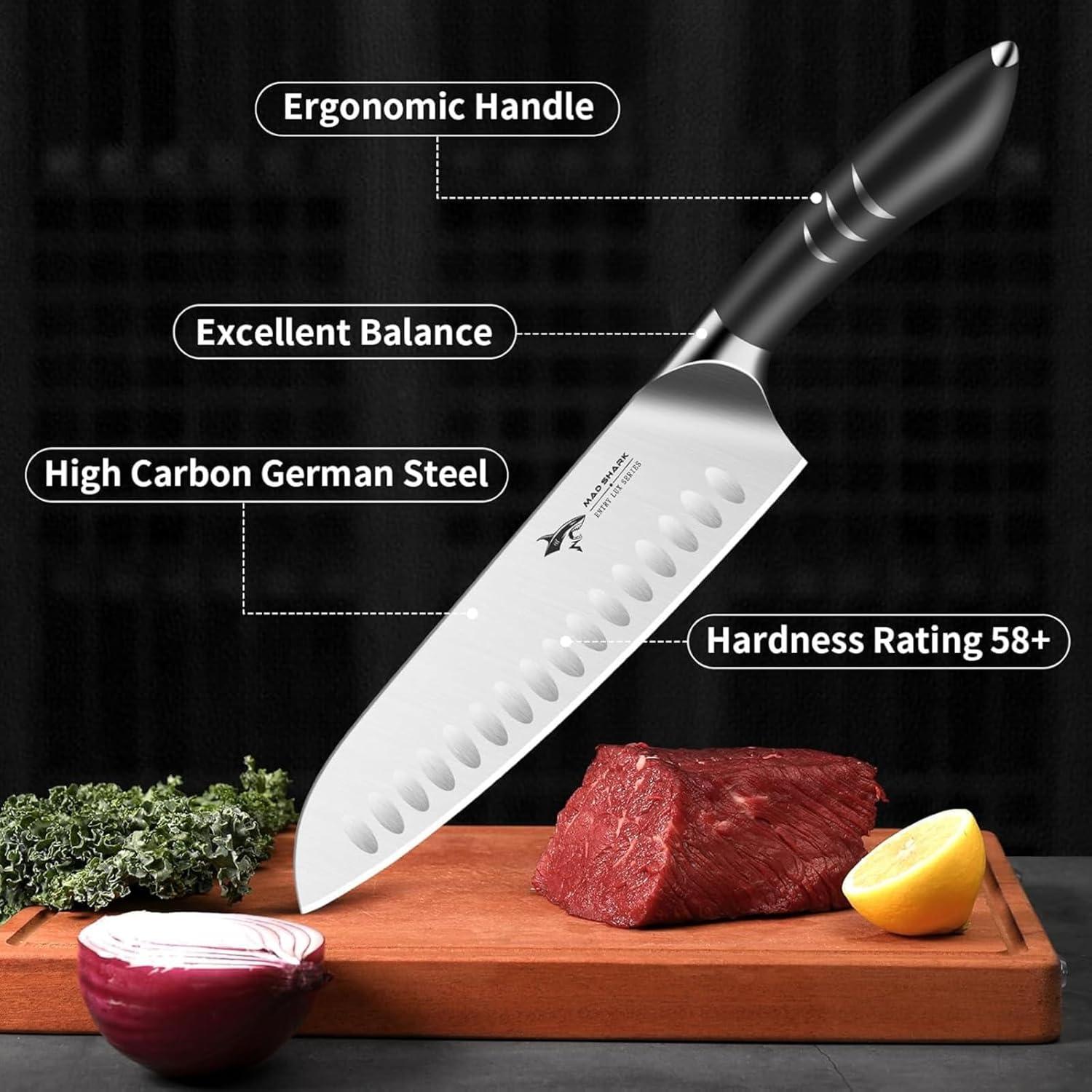 Cuchillo Santoku 20 cm MAD SHARK - Acero Alemán, Mango Ergonómico