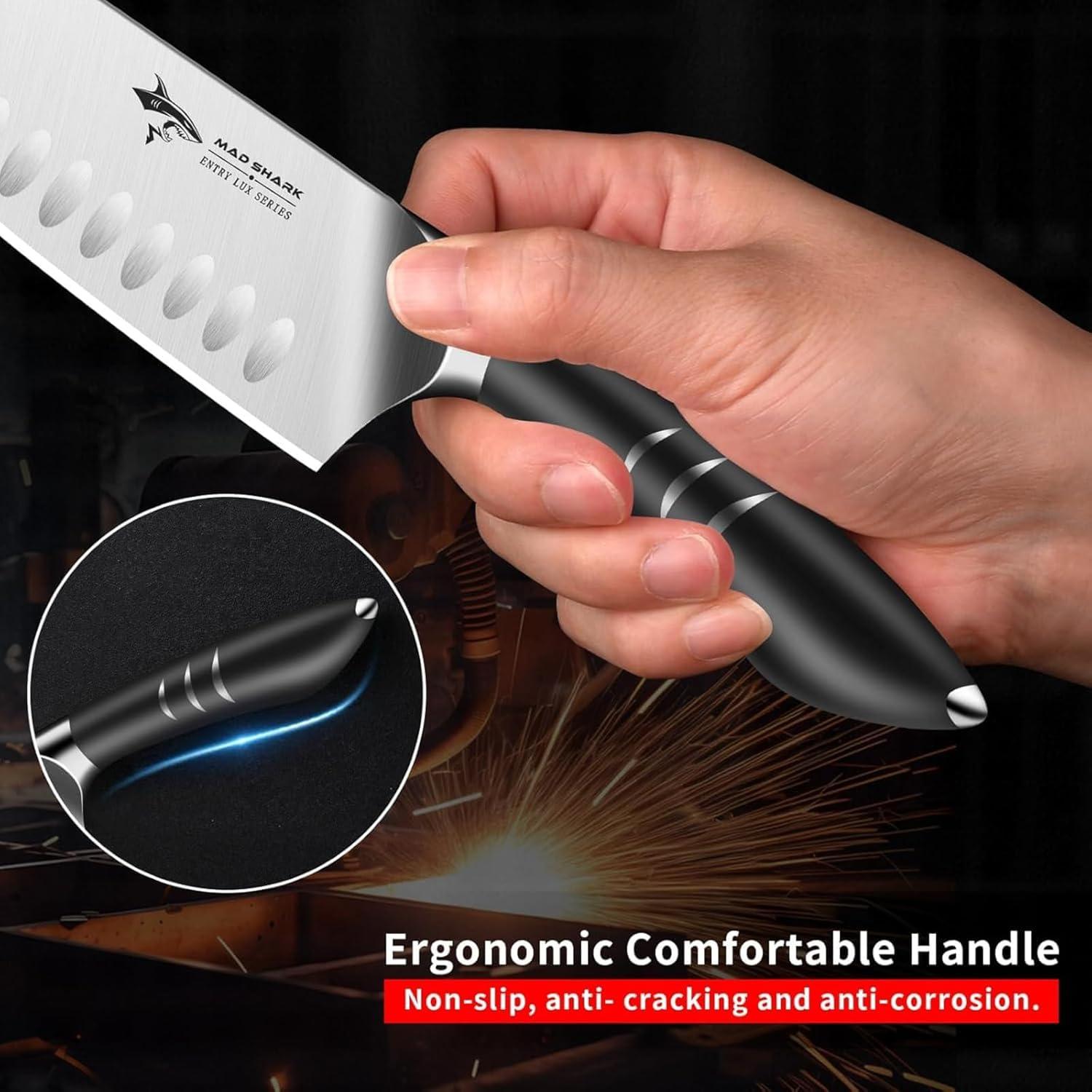 Cuchillo Santoku 20 cm MAD SHARK - Acero Alemán, Mango Ergonómico