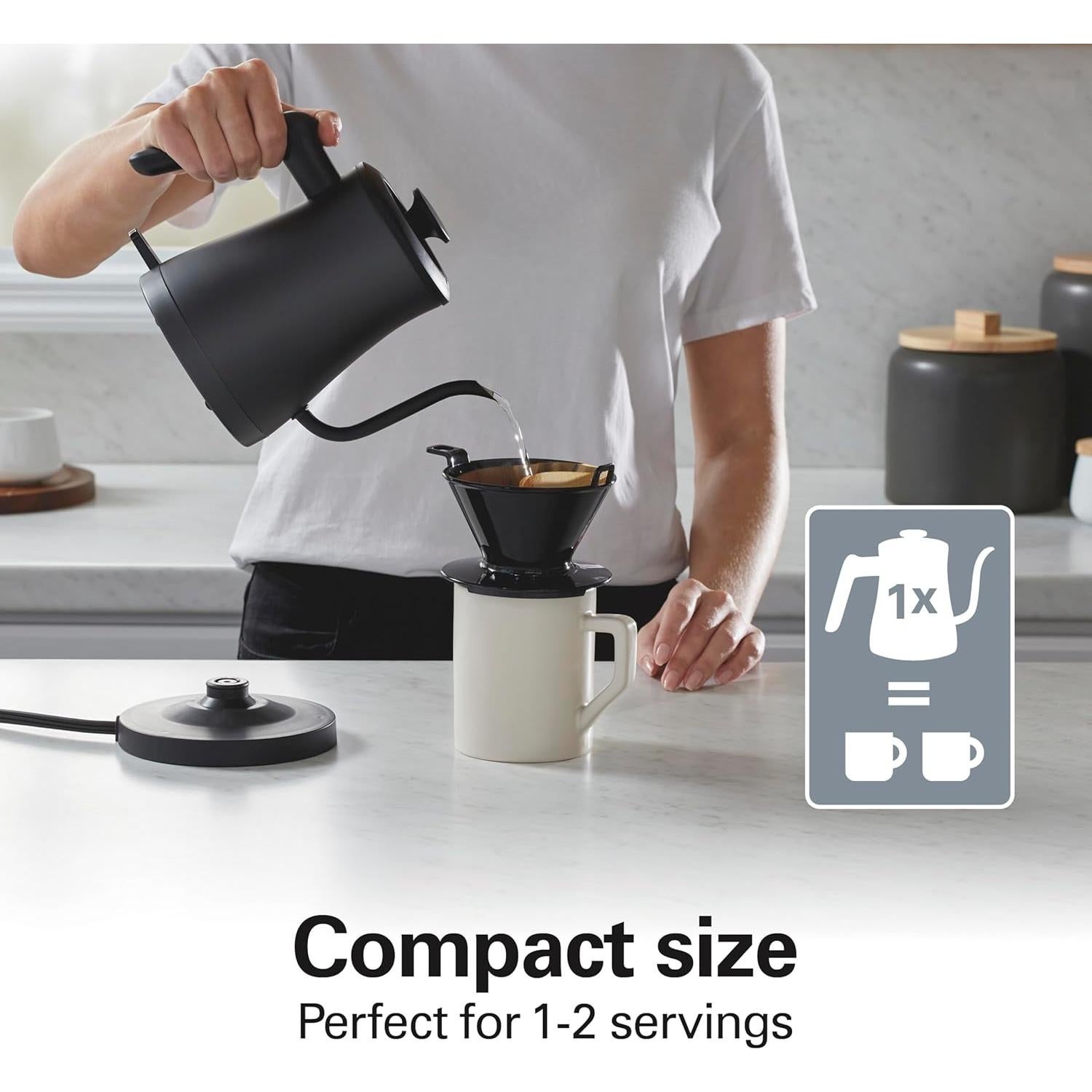 Hervidor Eléctrico Compacto Hamilton Beach 0.6L Pico de Ganso