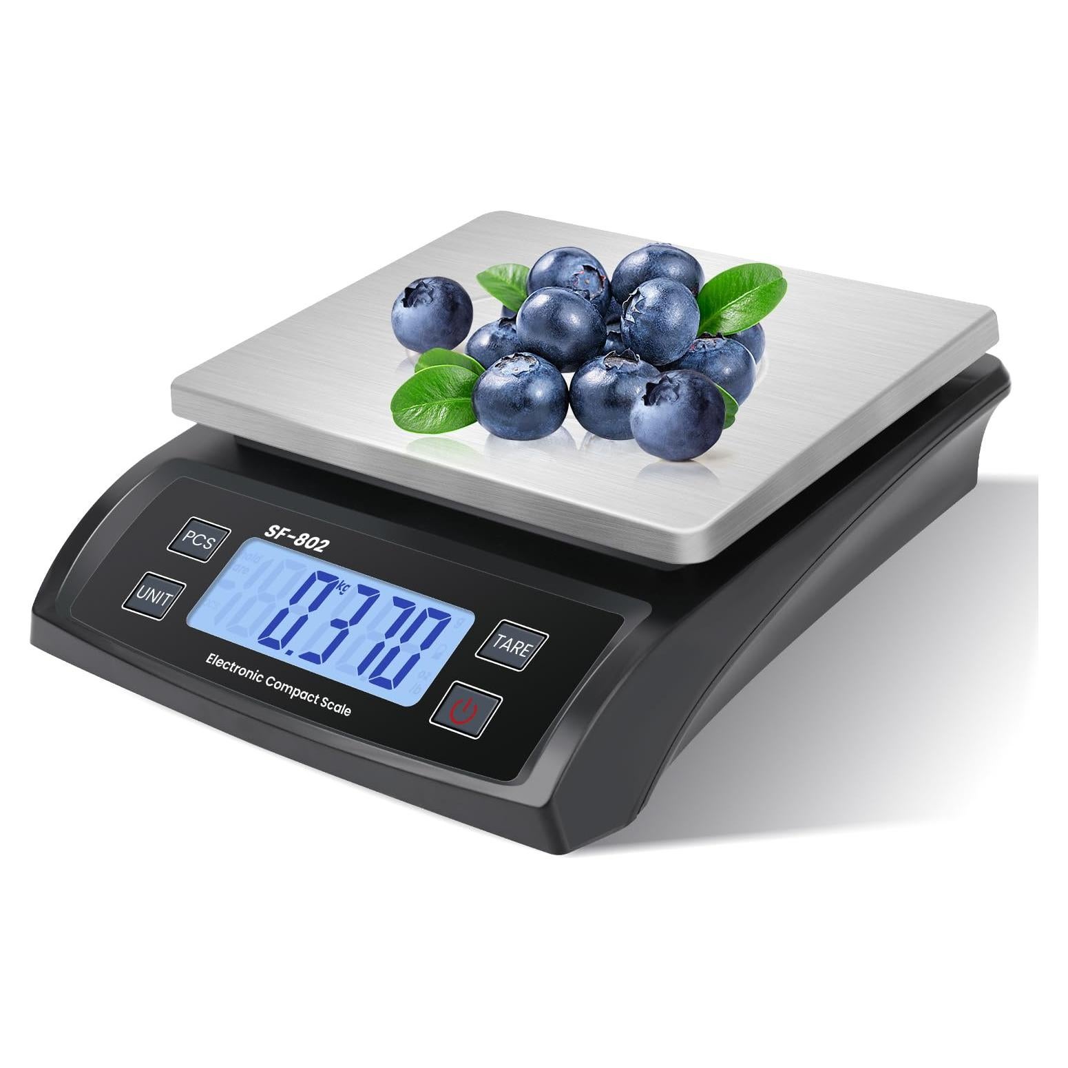 Escala de Cocina Digital 30kg JAQAZNVB Acero Inoxidable Negro