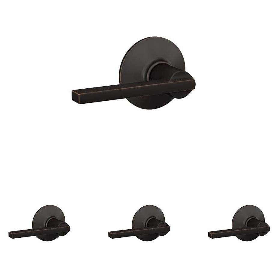 Cerradura de Paso Schlage F10 LAT 716 Bronce Envejecido - Paquete de 4