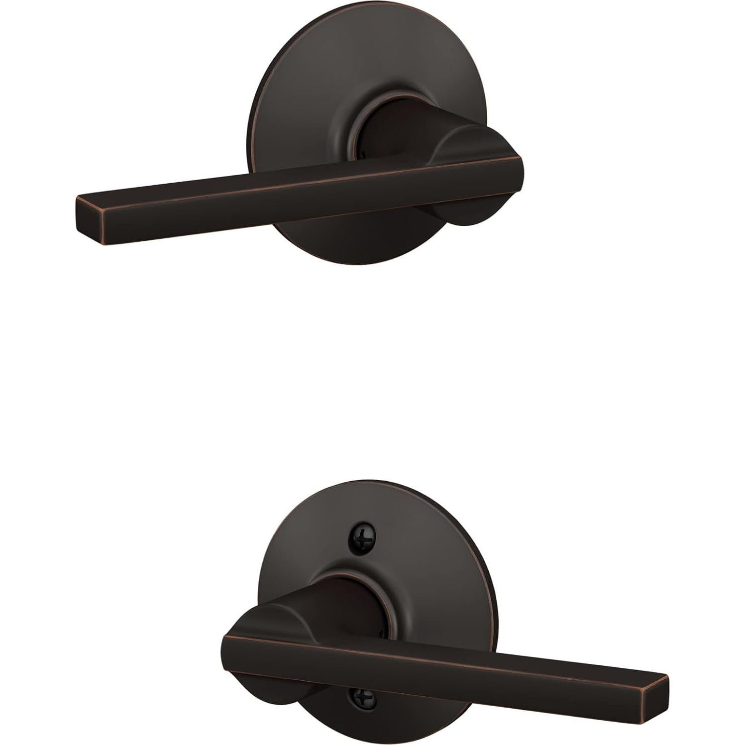 Cerradura de Paso Schlage F10 LAT 716 Bronce Envejecido - Paquete de 4