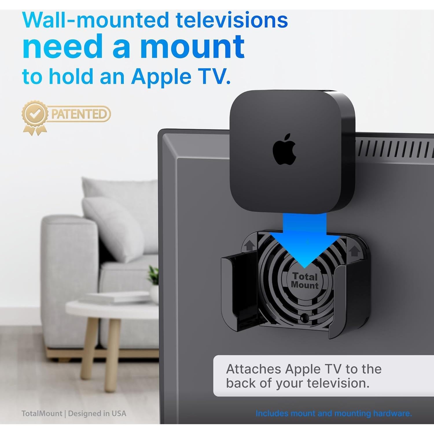 Soporte para Apple TV TotalMount Negro Premium - Compatible con todas las generaciones