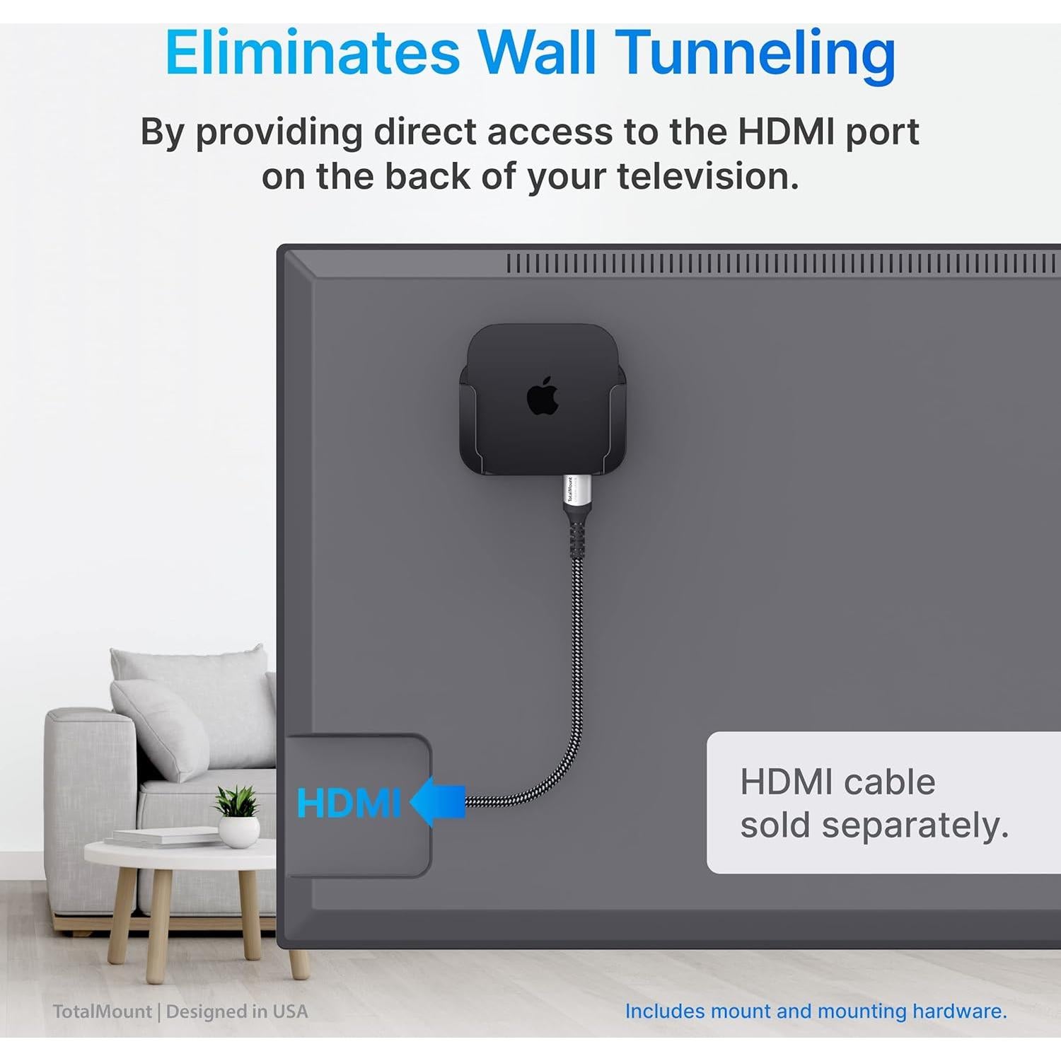 Soporte para Apple TV TotalMount Negro Premium - Compatible con todas las generaciones