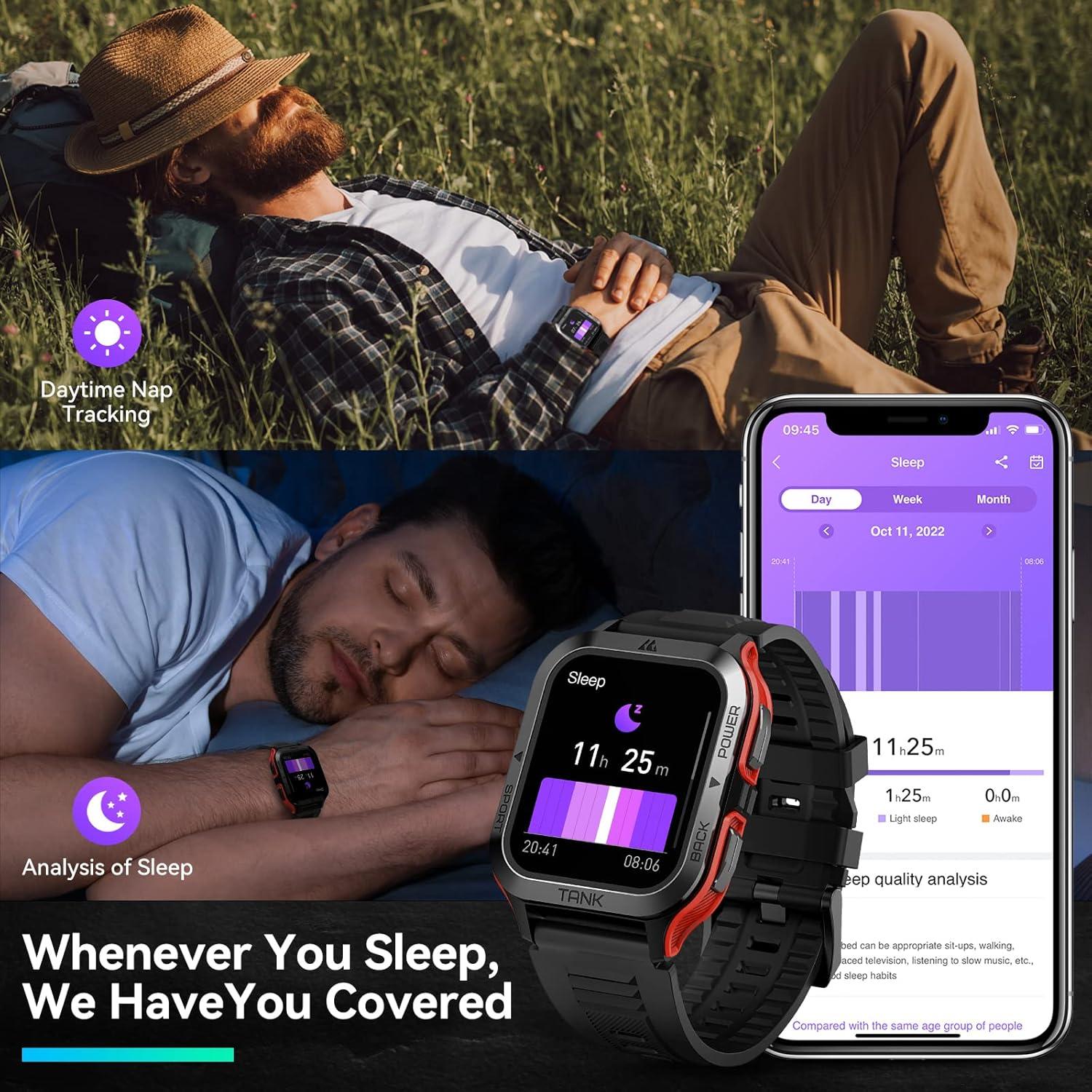 Reloj Inteligente AMAZTIM M2, Batería 60 Días, 50M Impermeable