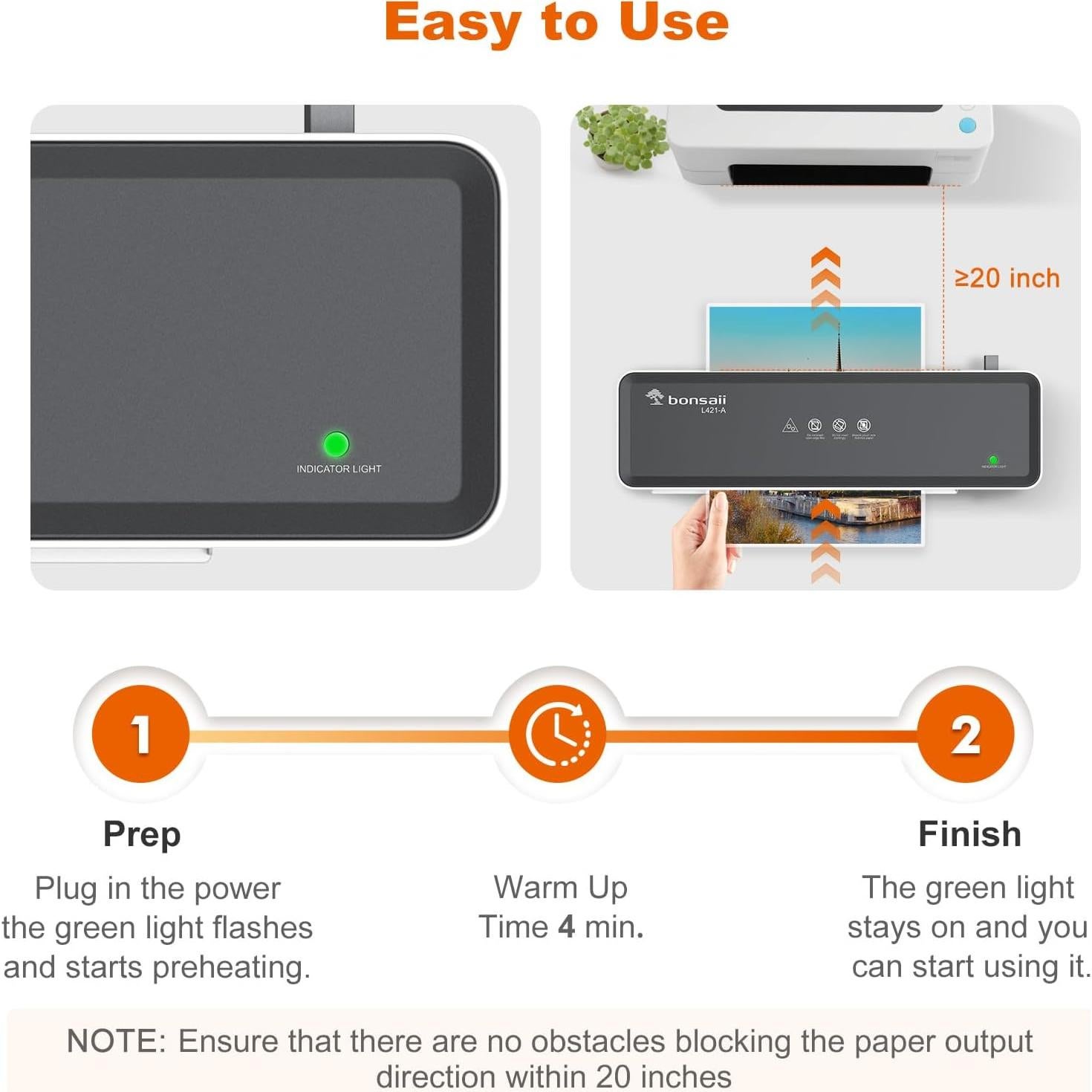 Laminadora Térmica Bonsaii 9 Pulgadas con 5 Fundas Gris