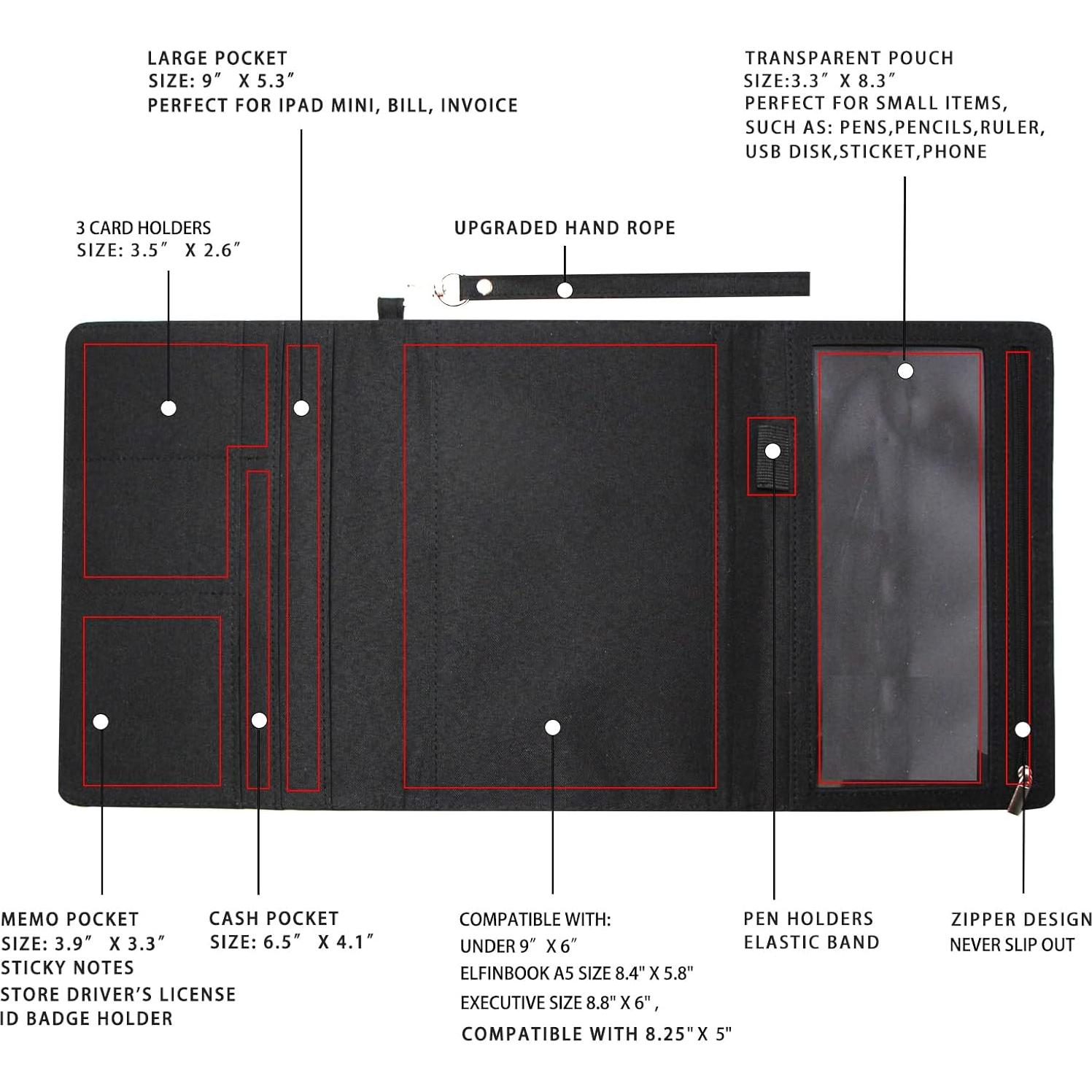 Funda Folio ANSSOW para Cuaderno A5 - Organizador Ejecutivo