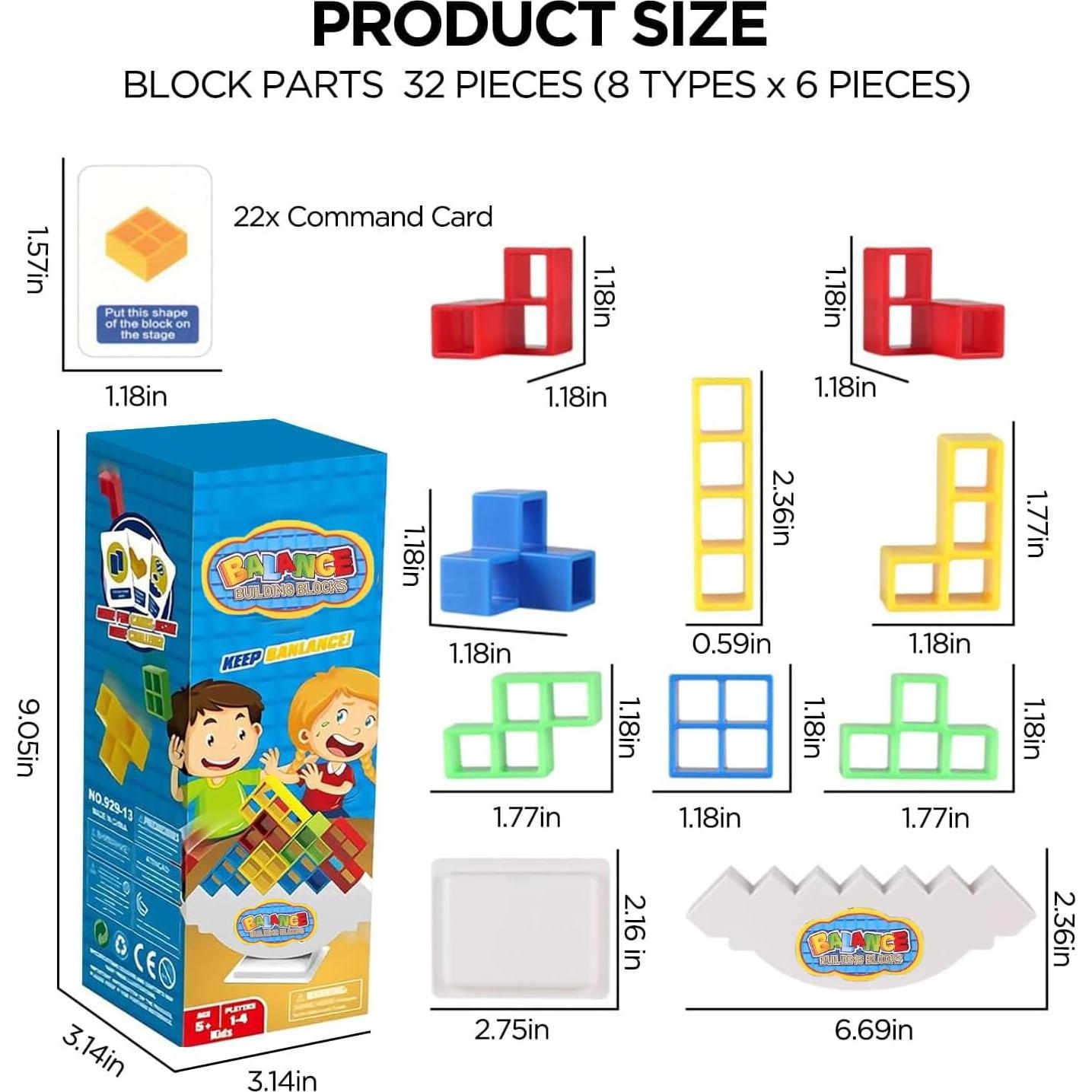 Juego de Apilamiento de Bloques de Equilibrio STCORPS7 - 32 Piezas