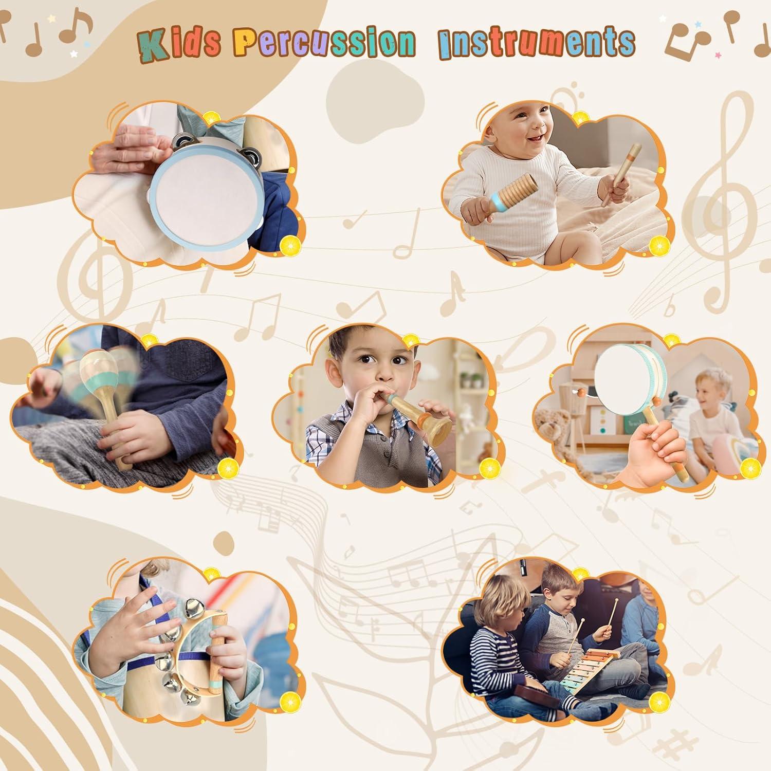 Set de Instrumentos Musicales de Madera Montessori - 1-3 Años
