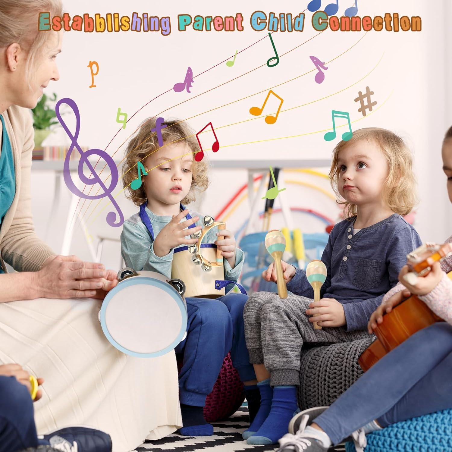 Set de Instrumentos Musicales de Madera Montessori - 1-3 Años