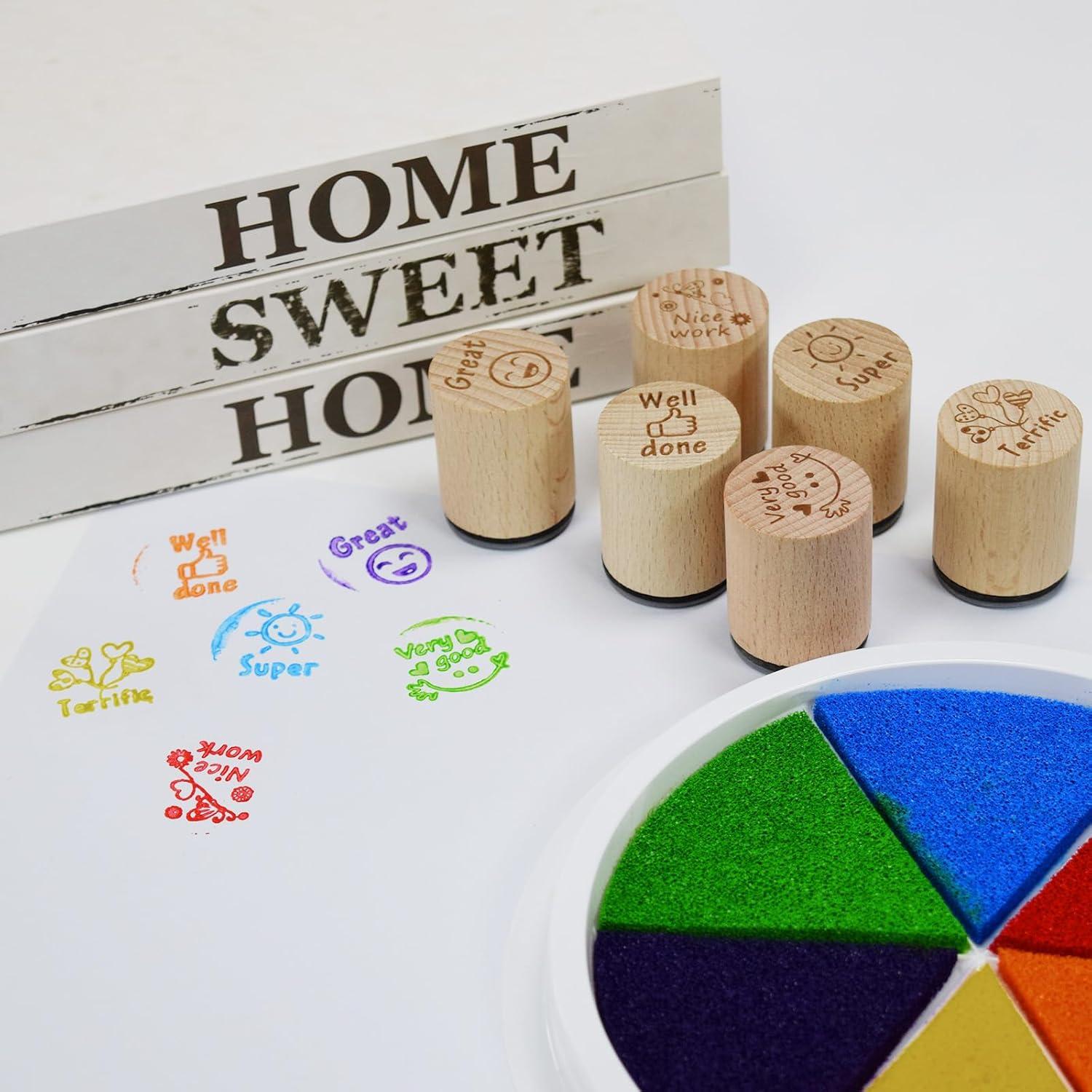 Sellos de Goma para Maestros Happylain - 6 PCS, 3x4 cm