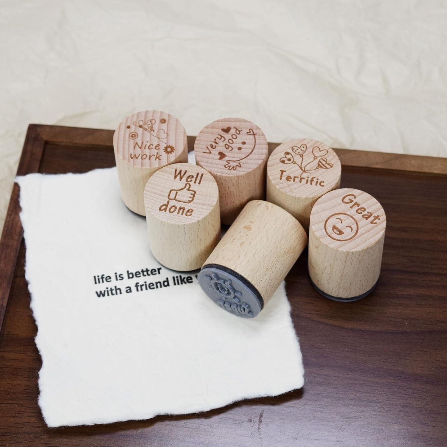 Sellos de Goma para Maestros Happylain - 6 PCS, 3x4 cm