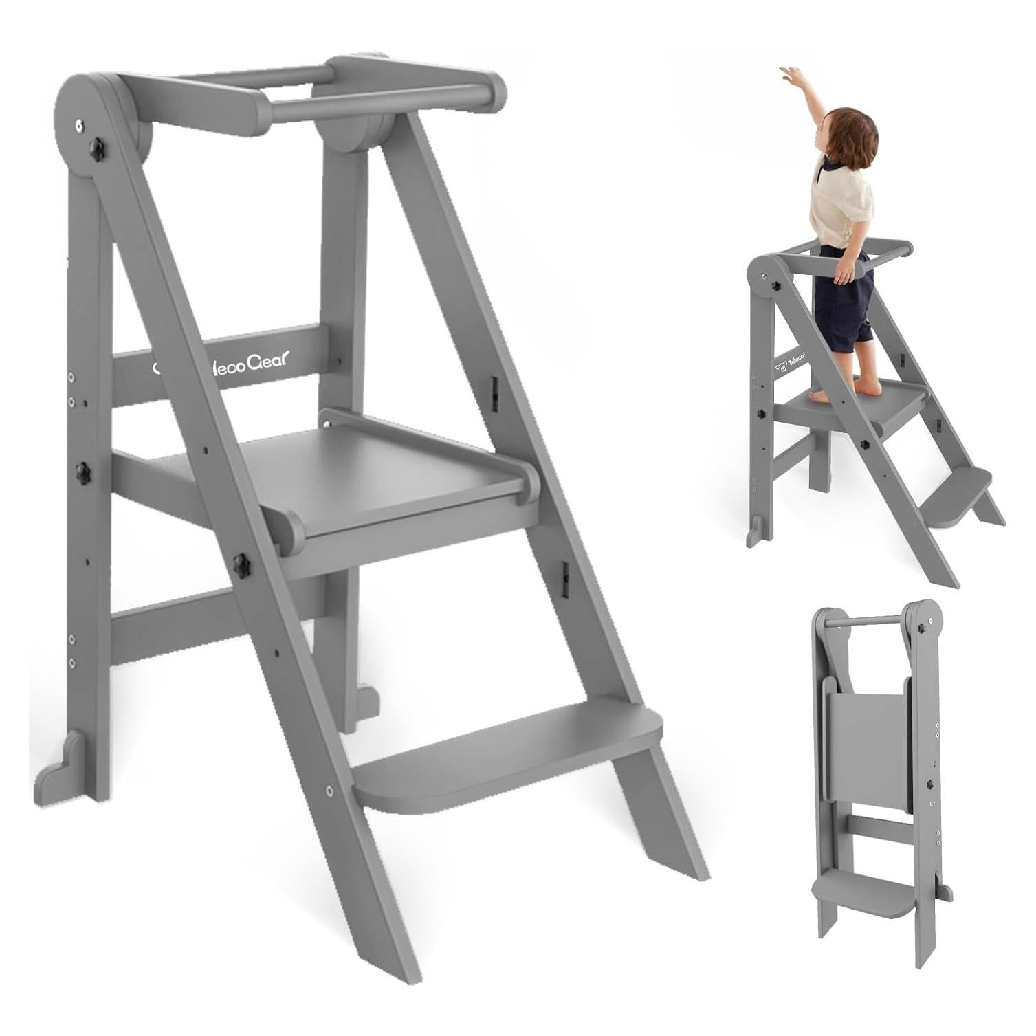 Torre Plegable para Niños Doerpuz con 3 Alturas Ajustables