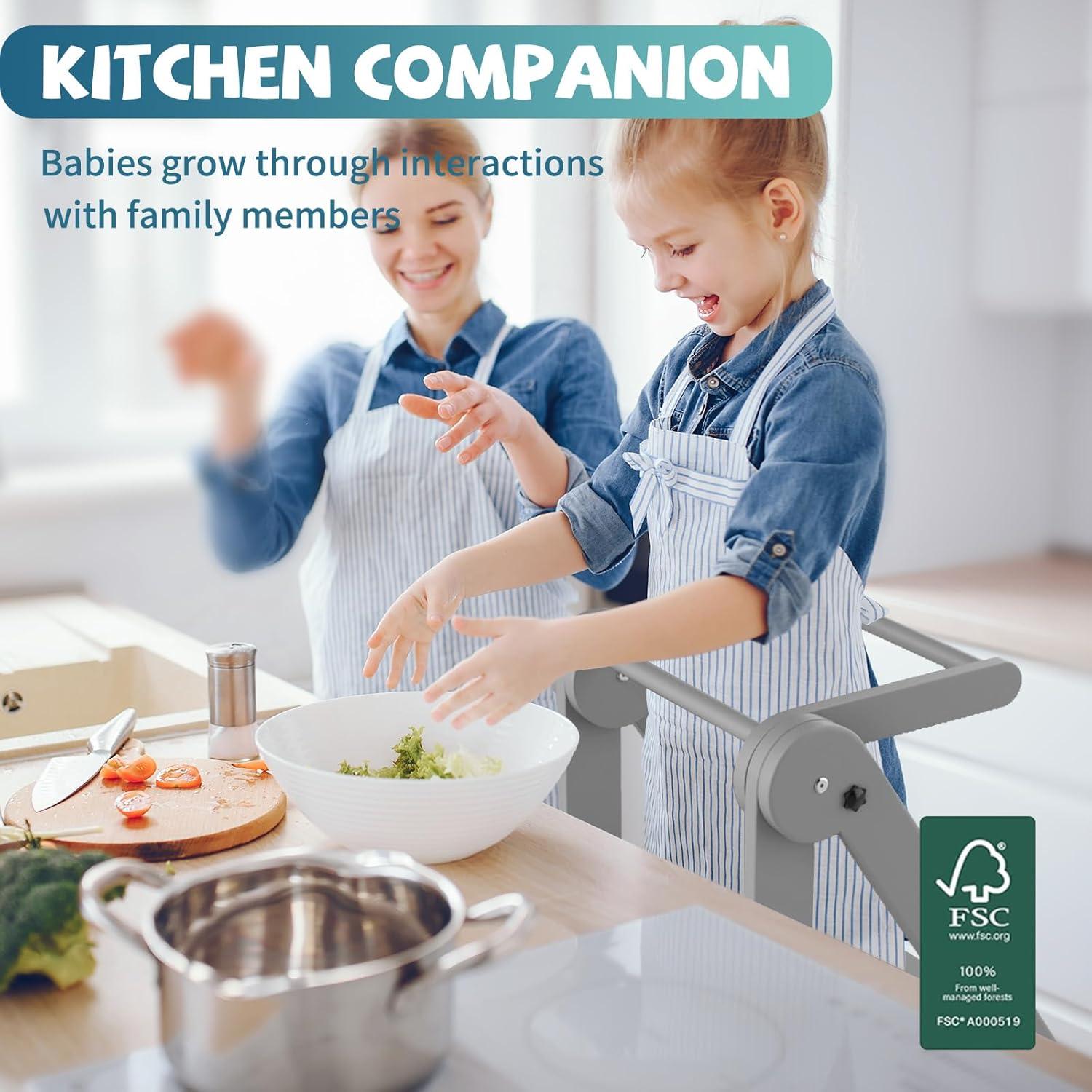 Torre Plegable para Niños Doerpuz con 3 Alturas Ajustables