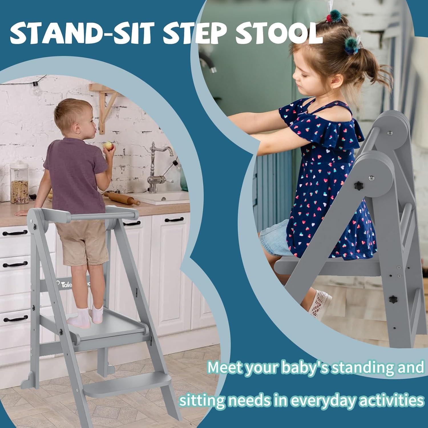 Torre Plegable para Niños Doerpuz con 3 Alturas Ajustables