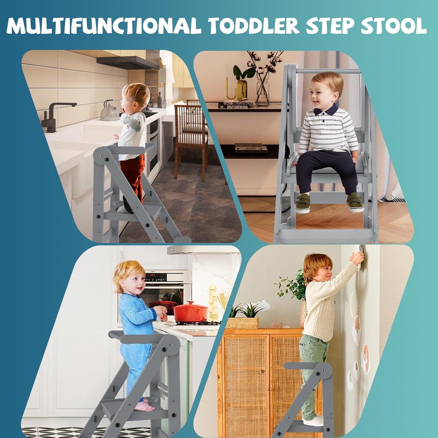 Torre Plegable para Niños Doerpuz con 3 Alturas Ajustables