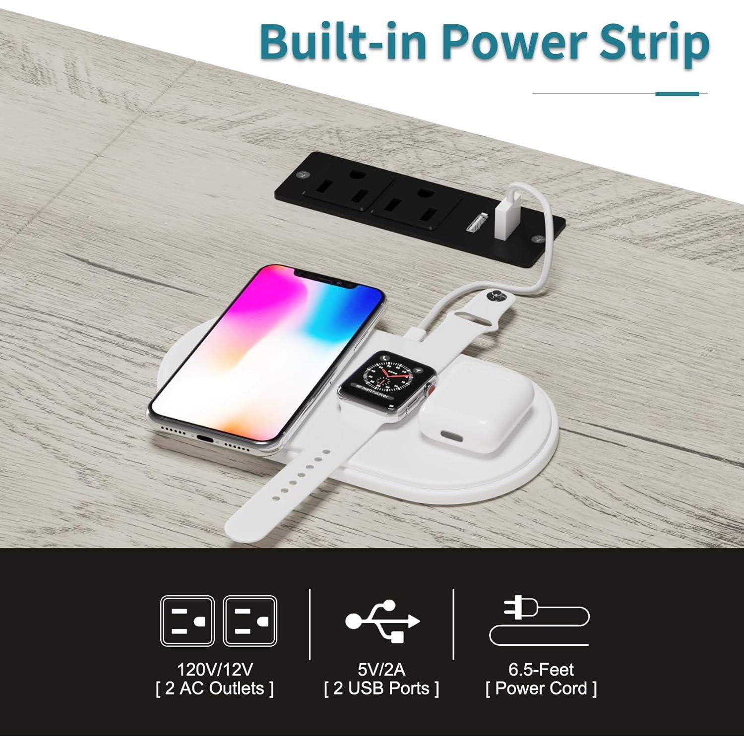 Tocador LUMTOK 10 Cajones con Perchero y Luces LED Gris