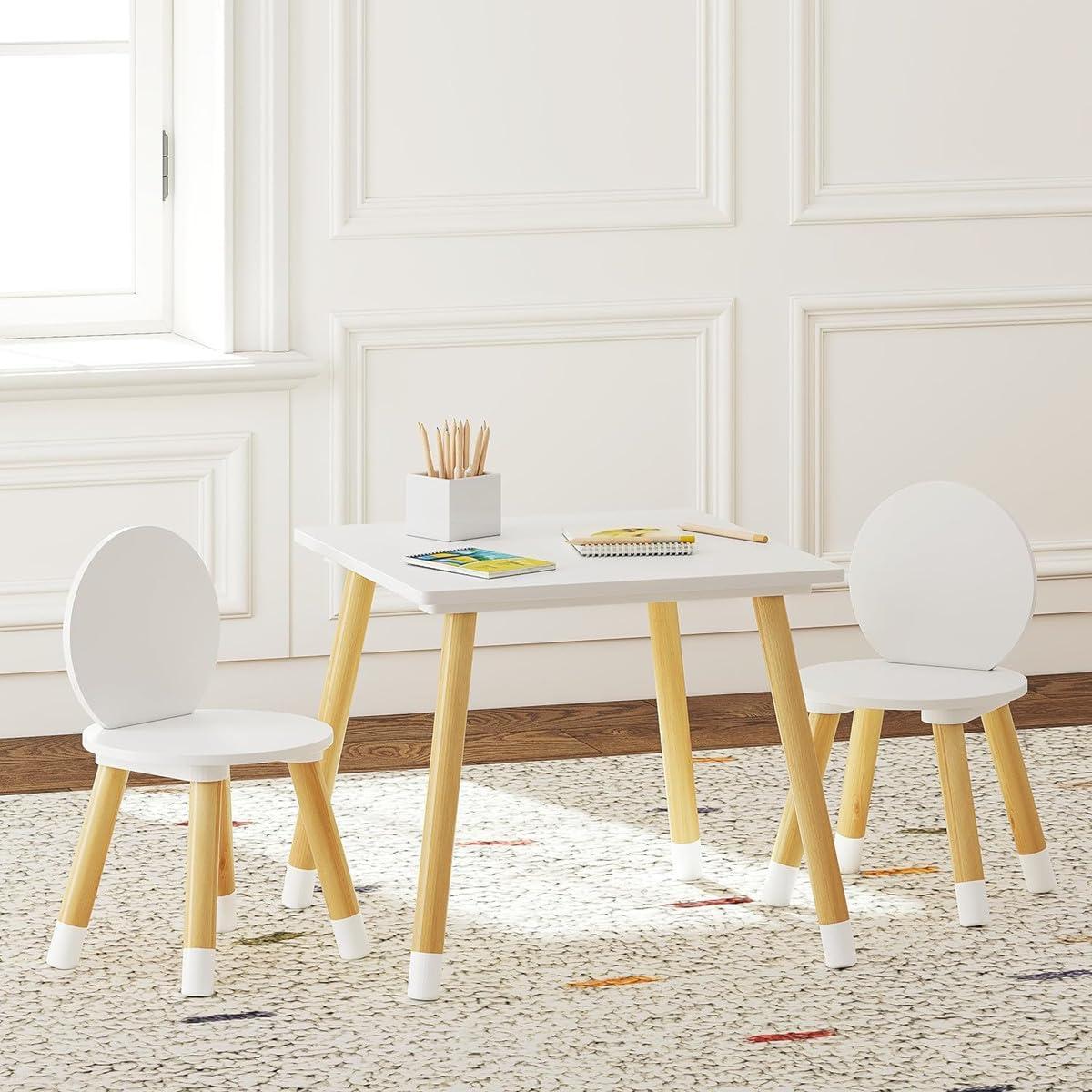 Conjunto de Mesa y 2 Sillas para Niños UTEX - Blanco