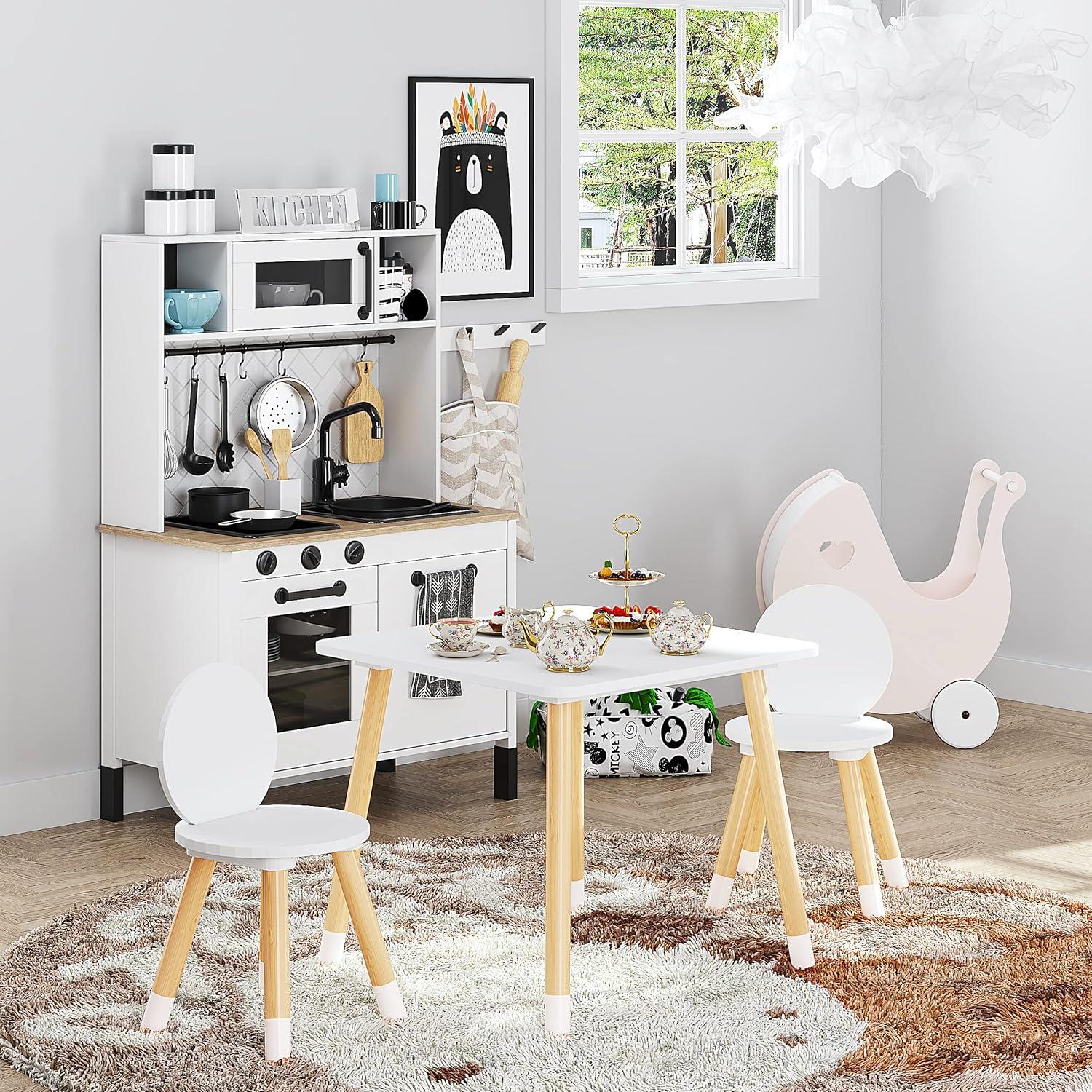 Conjunto de Mesa y 2 Sillas para Niños UTEX - Blanco