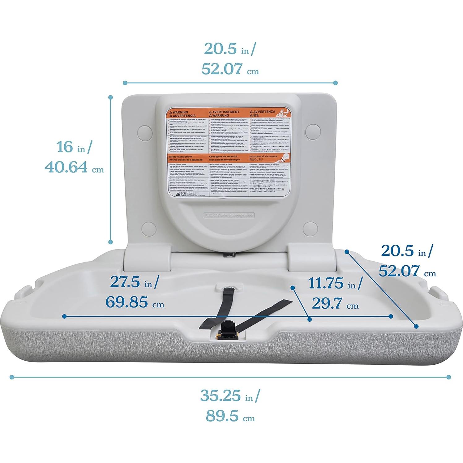 Estación de Cambio de Pared ECR4Kids para Bebés 91x57cm