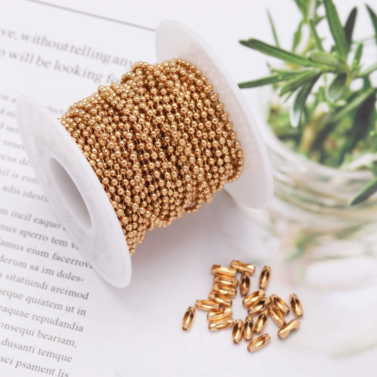 Cadena de bola de acero inoxidable 30 pies Tiparts 2.4mm + 20 conectores