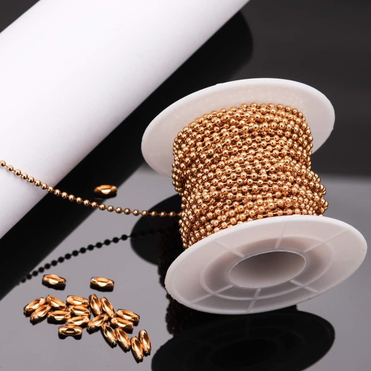 Cadena de bola de acero inoxidable 30 pies Tiparts 2.4mm + 20 conectores