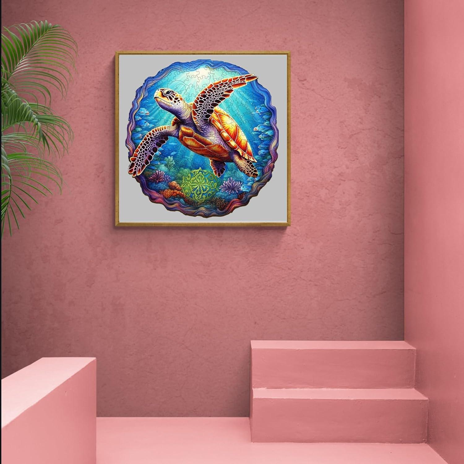 Rompecabezas de Madera Tortuga Marina Profunda 100 Piezas