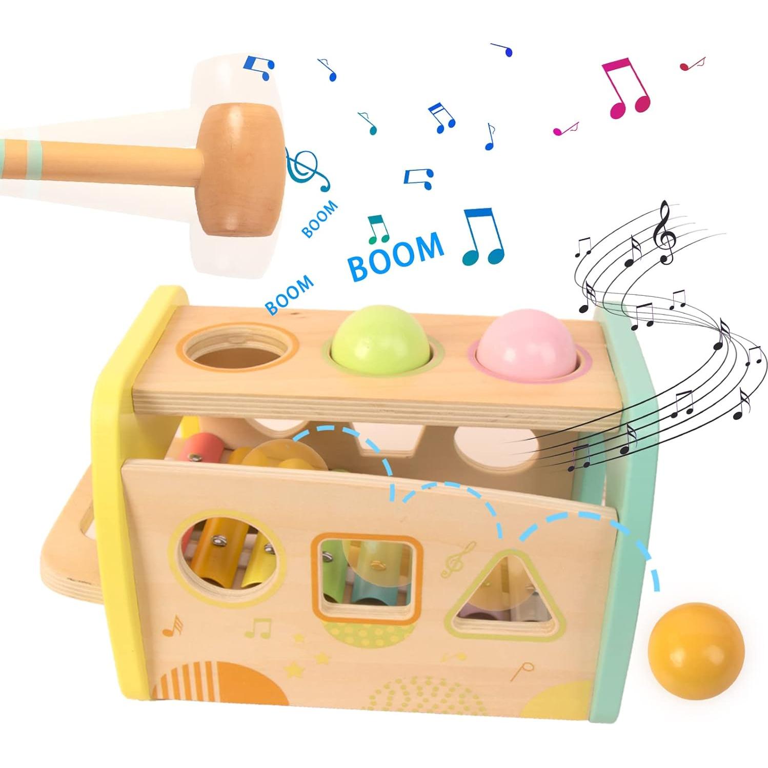 Juguete Educativo de Madera WOODENFUN Martillo y Xilófono