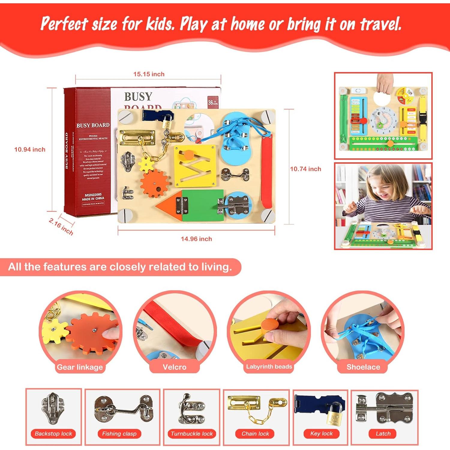 Tablero Ocupado Doble Cara Montessori Youlebi 27.9x38.6cm