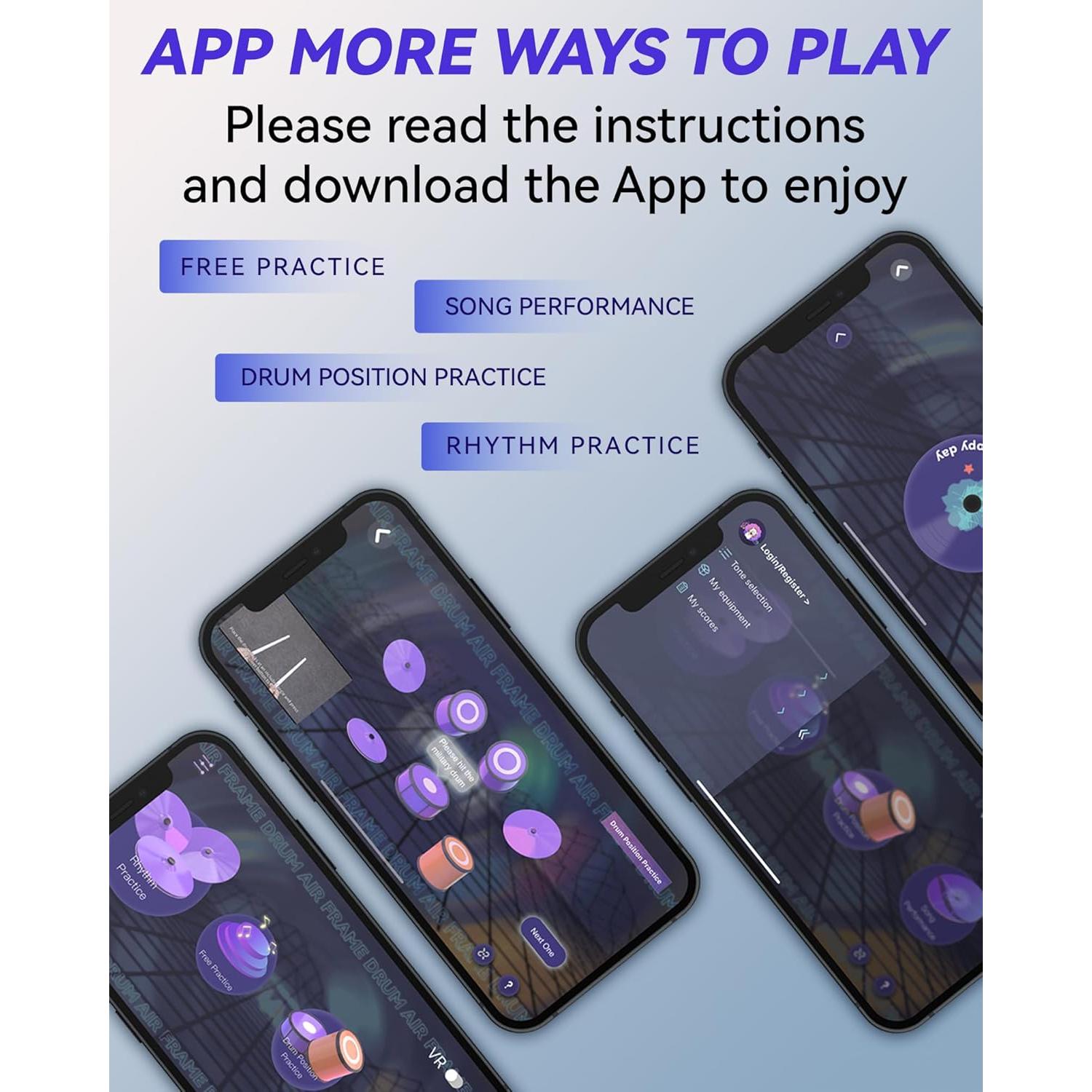 Set de Batería Electrónica Portátil GAMSING GRA20AWHITE - Silenciosa y Práctica