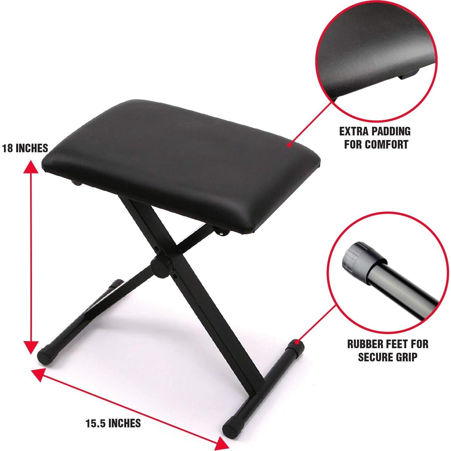 Kit de Piano Teclado RockJam 61 Teclas con Soporte y Auriculares