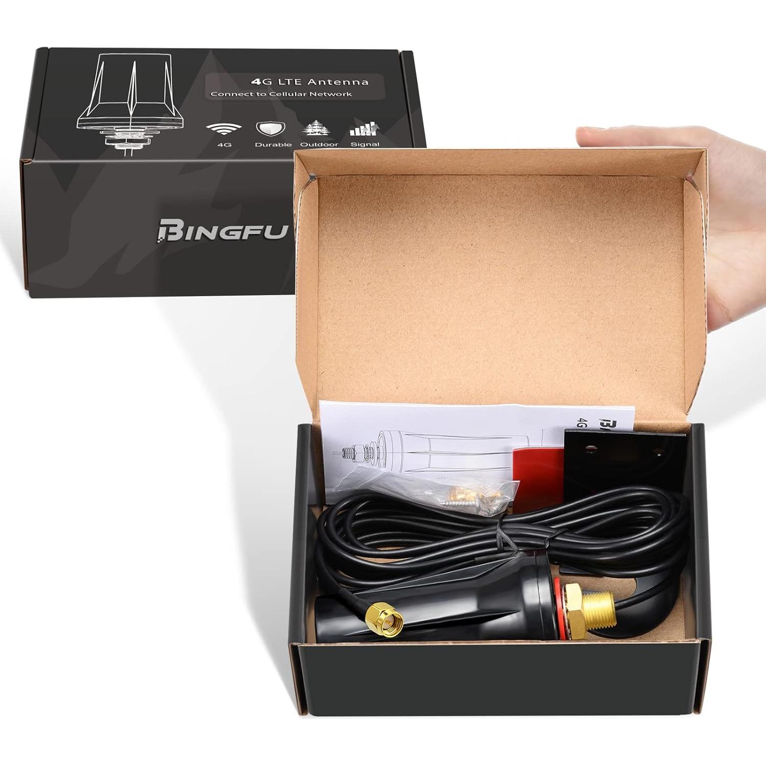 Antena Exterior 4G LTE Bingfu SMA Macho Impermeable 5dBi