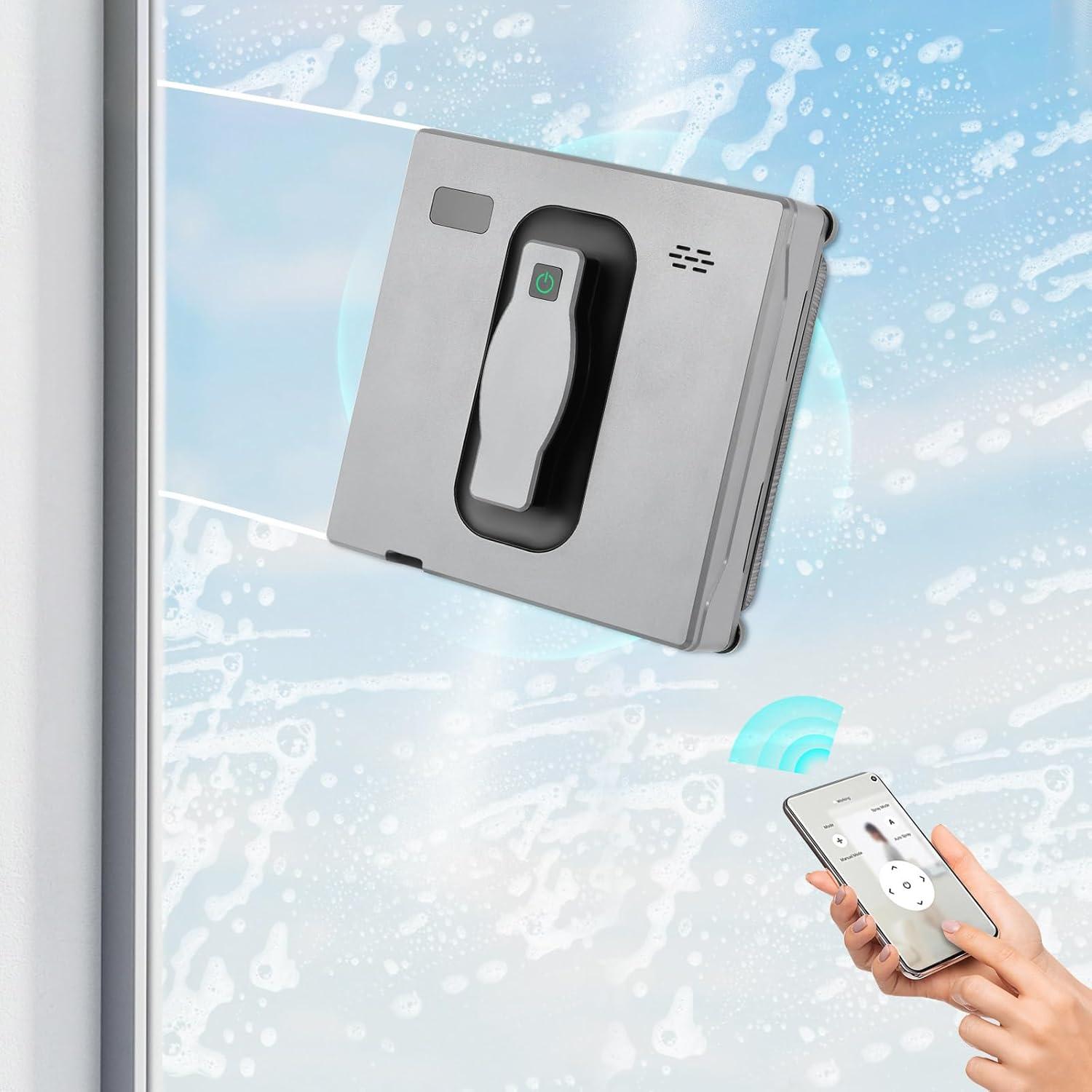 Robot Limpiador de Ventanas LIAUHO 2500Pa Control Remoto Gris