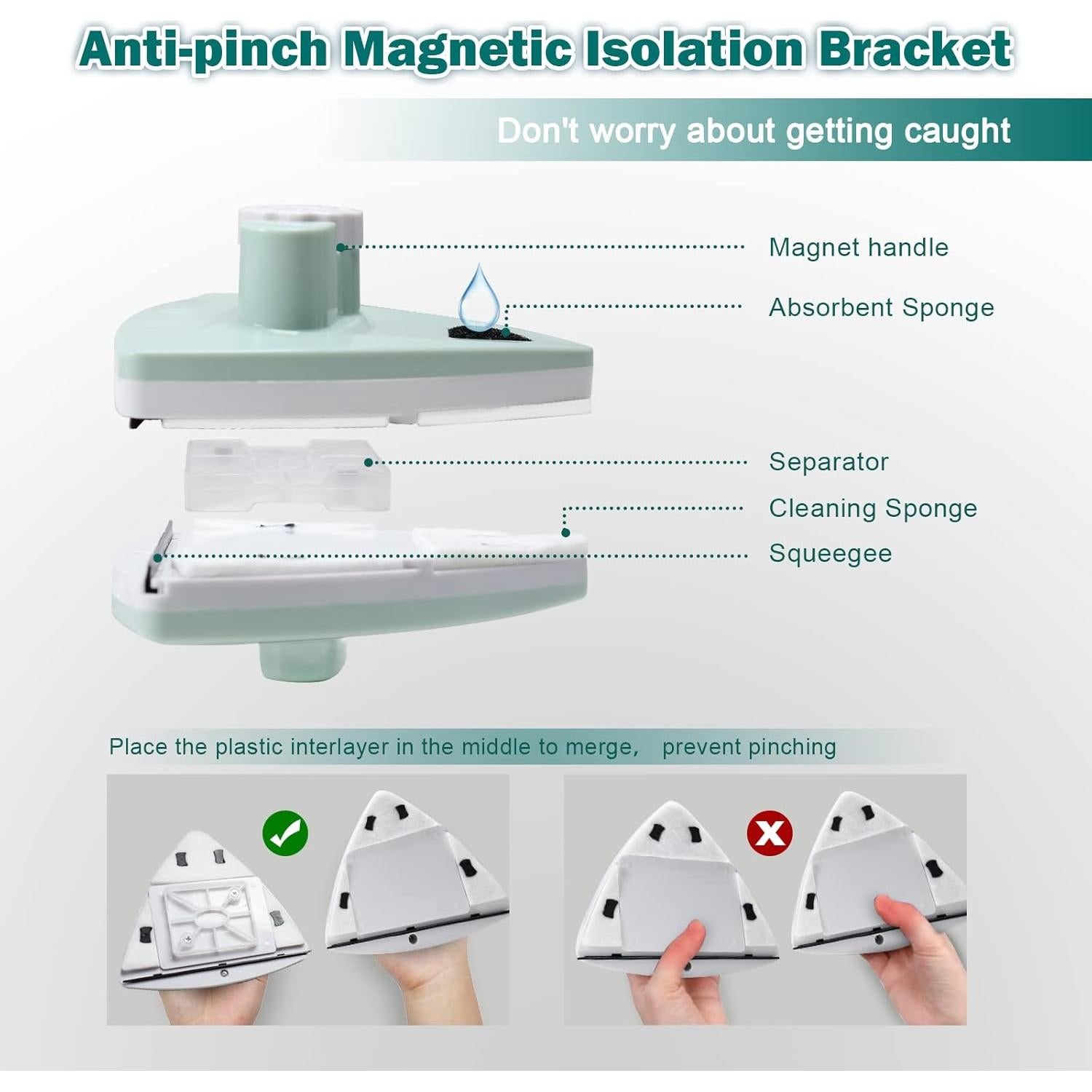 Limpiador Magnético de Ventanas MLOHASING WC-G1 16cm