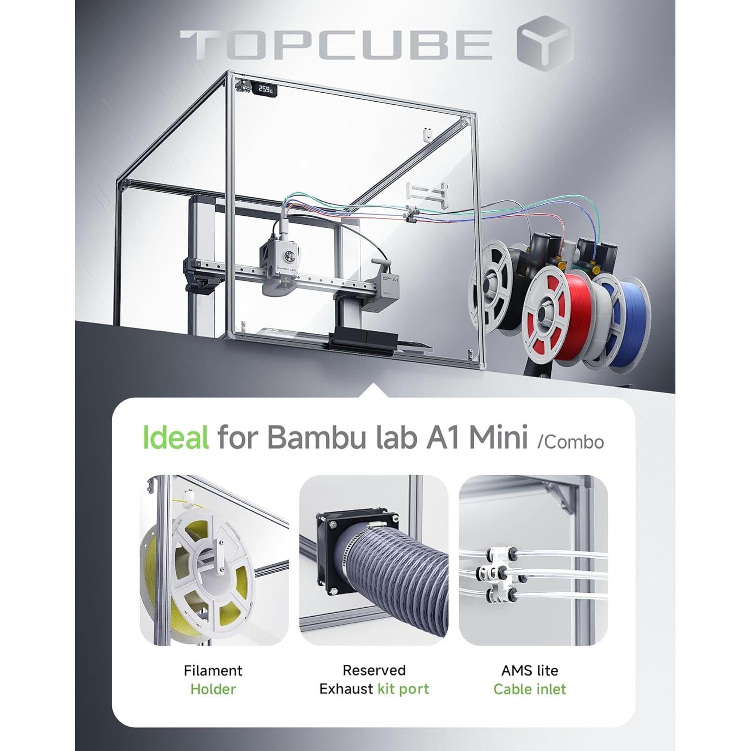 Cubierta Acrílica para Impresora 3D TopCube A1 con Luz LED