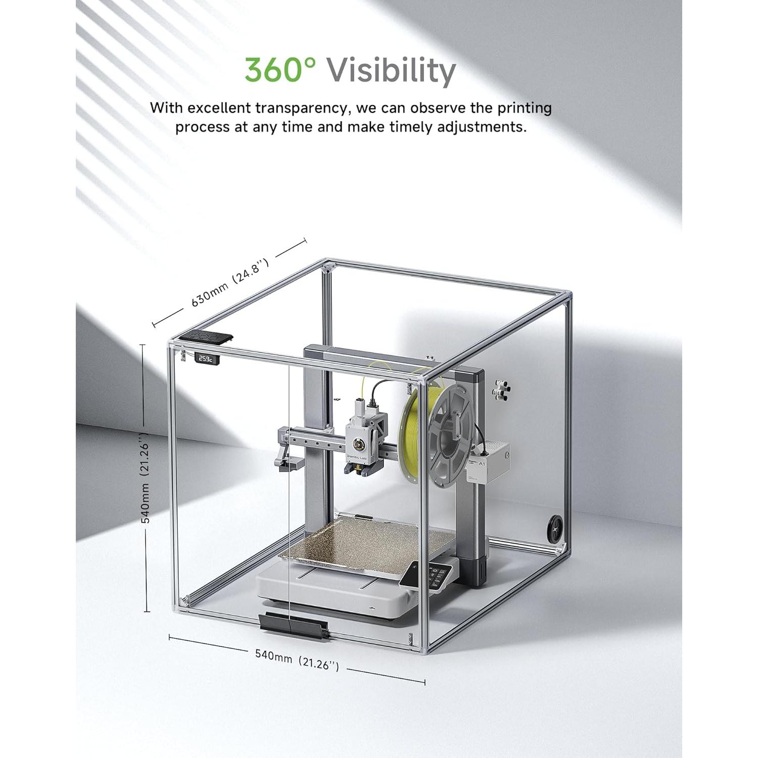 Cubierta Acrílica para Impresora 3D TopCube A1 con Luz LED